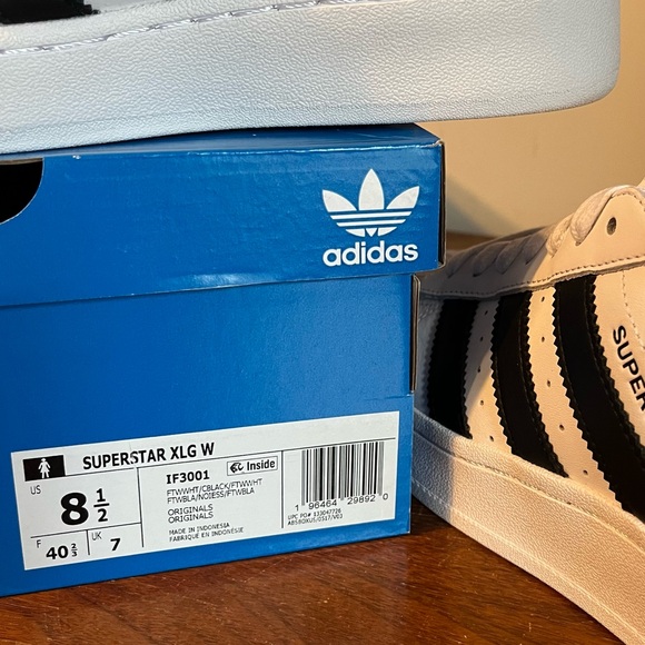 ADIDAS Women's White Superstar XLG Shoes - Picture 9 of 11